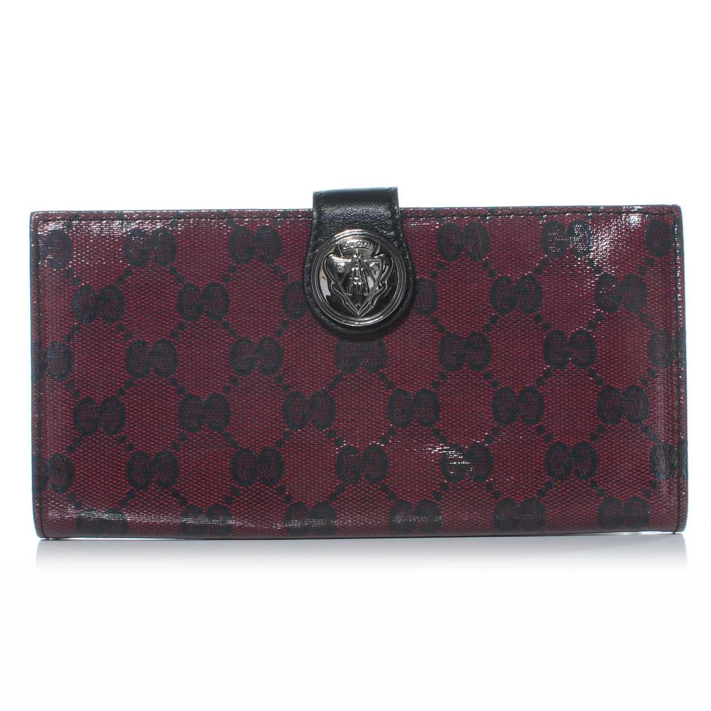 Crystal Monogram Hysteria Continental Wallet Light Cherry Black