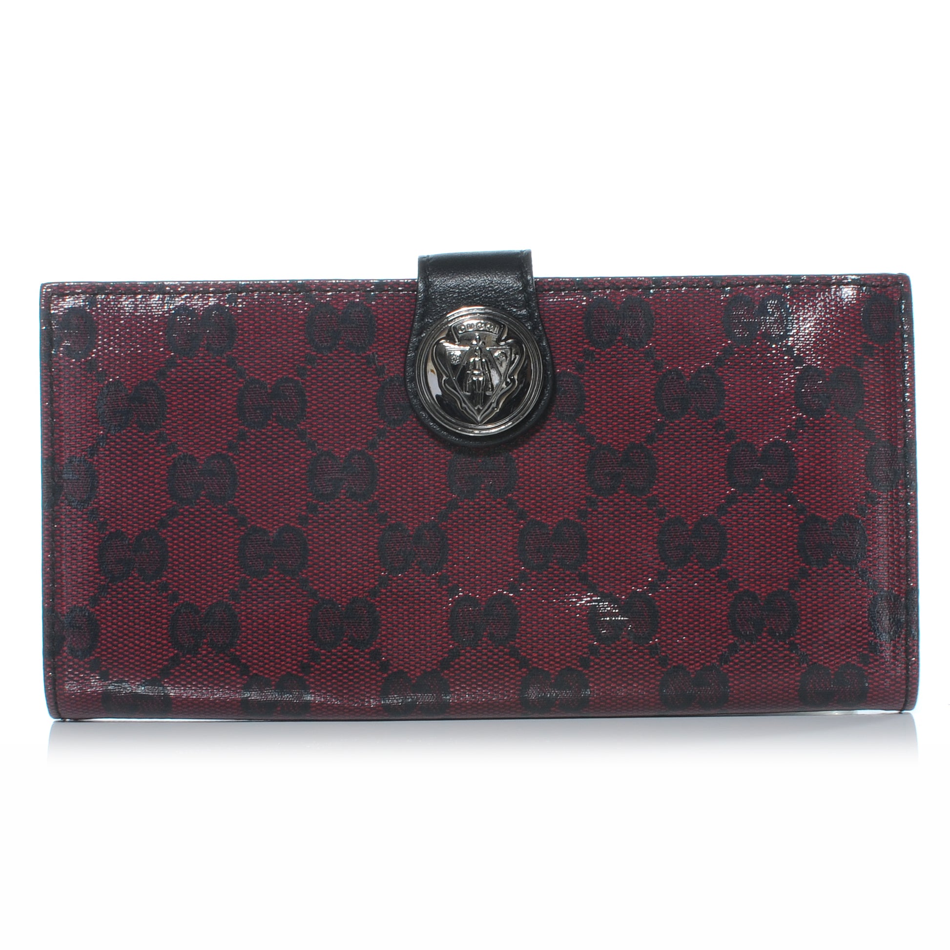 Gucci Crystal Monogram Hysteria Continental Wallet Light Cherry Black 1 of 8