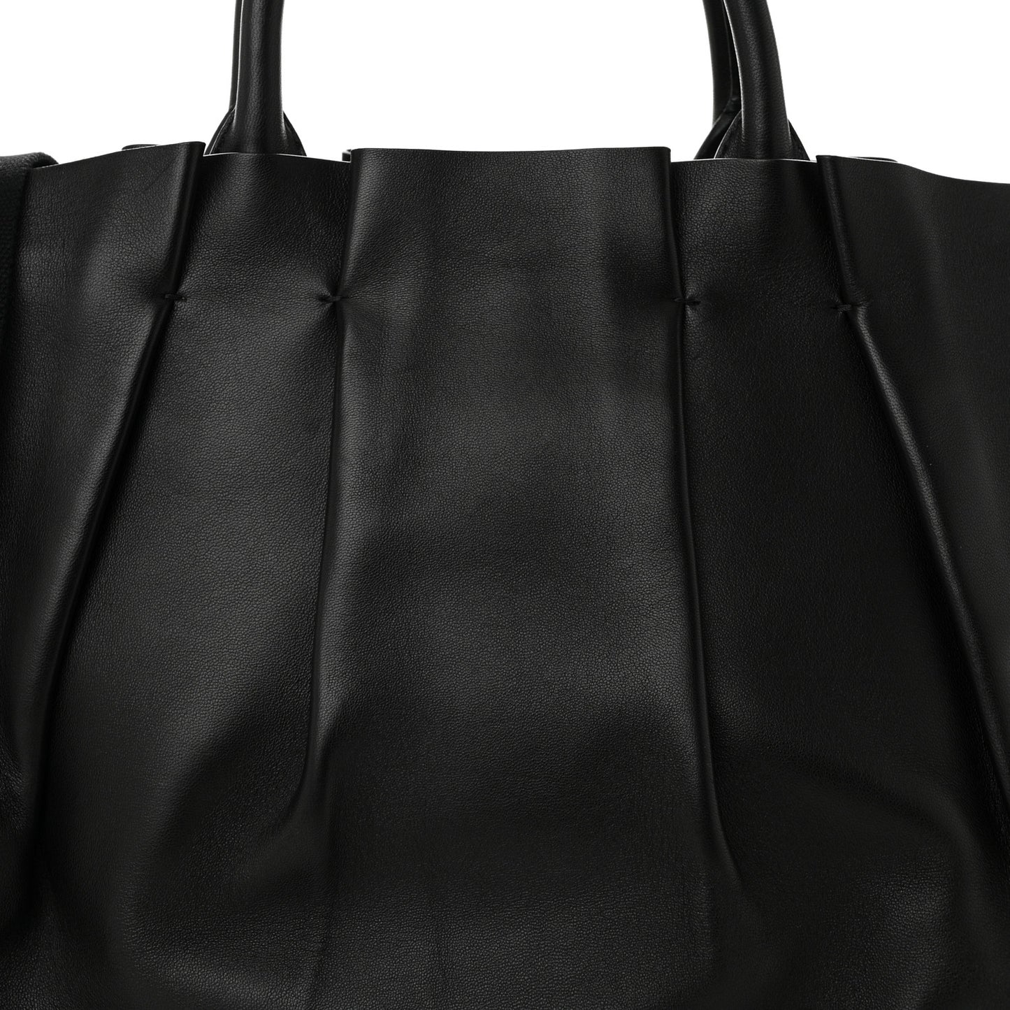 Calfskin Pleated Peggy Tote Black