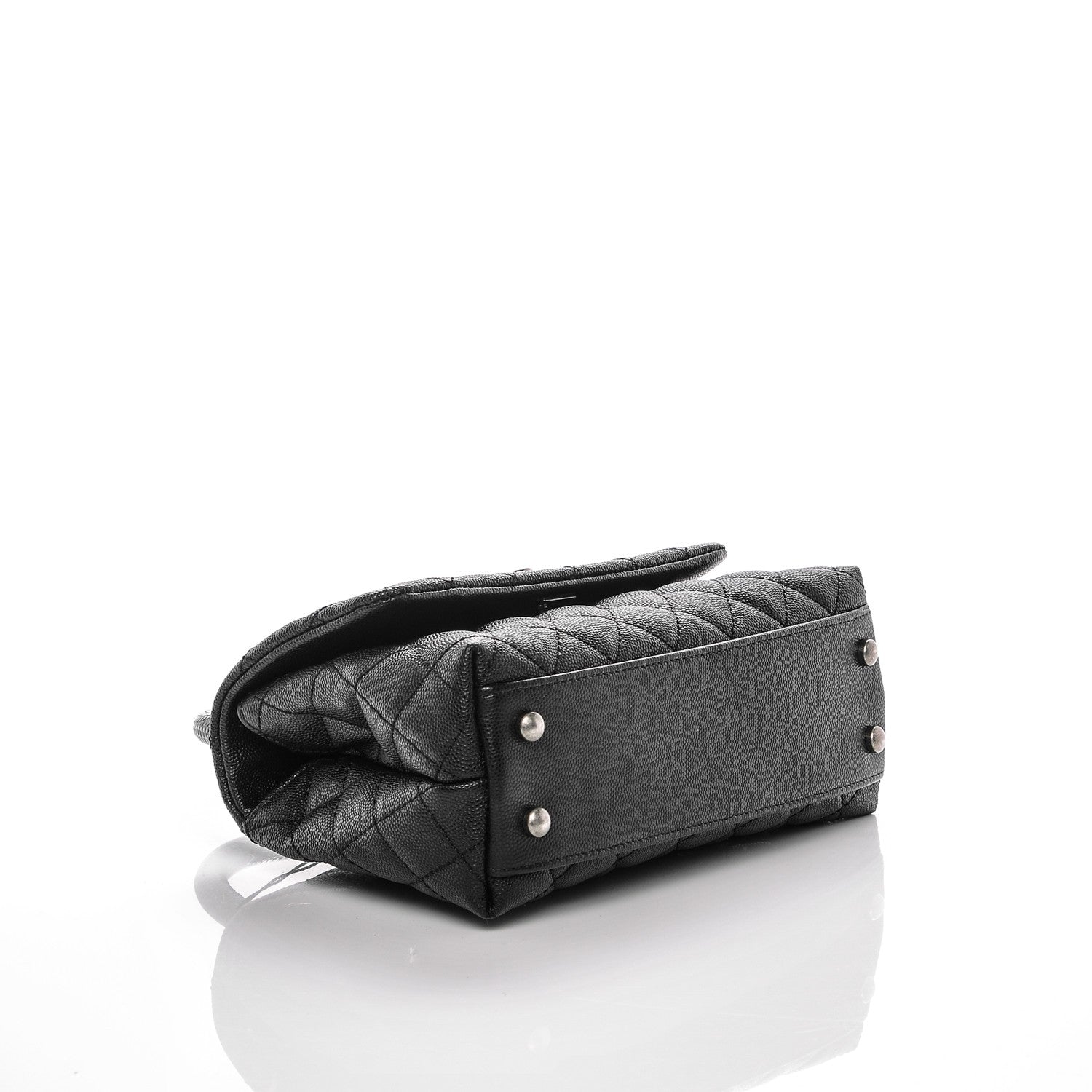 Chanel Caviar Lizard Quilted Mini Coco Handle Flap Black 5 of 9