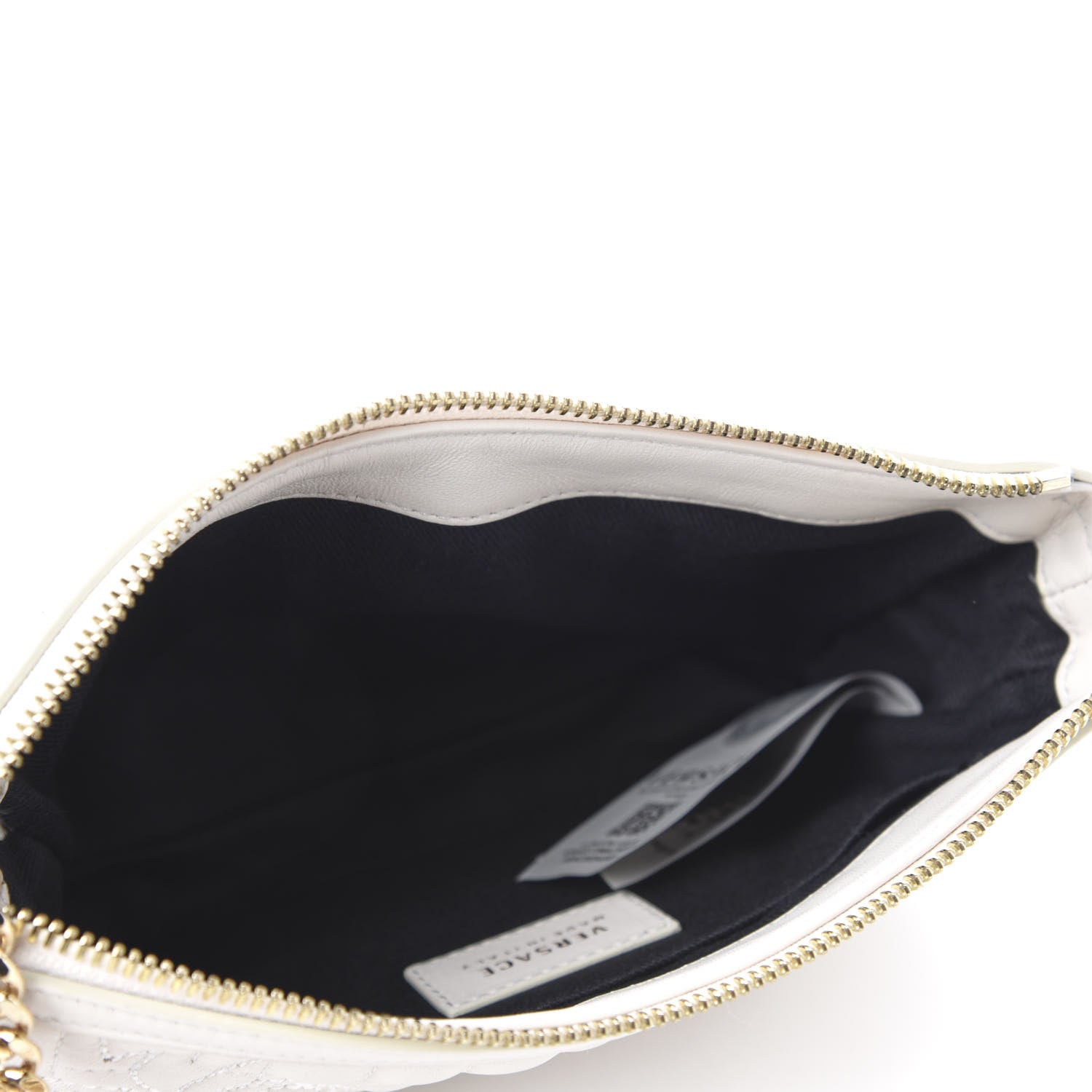 Versace Nappa Barocco Quilted Vanitas Chain Crossbody Bag White 5 of 10