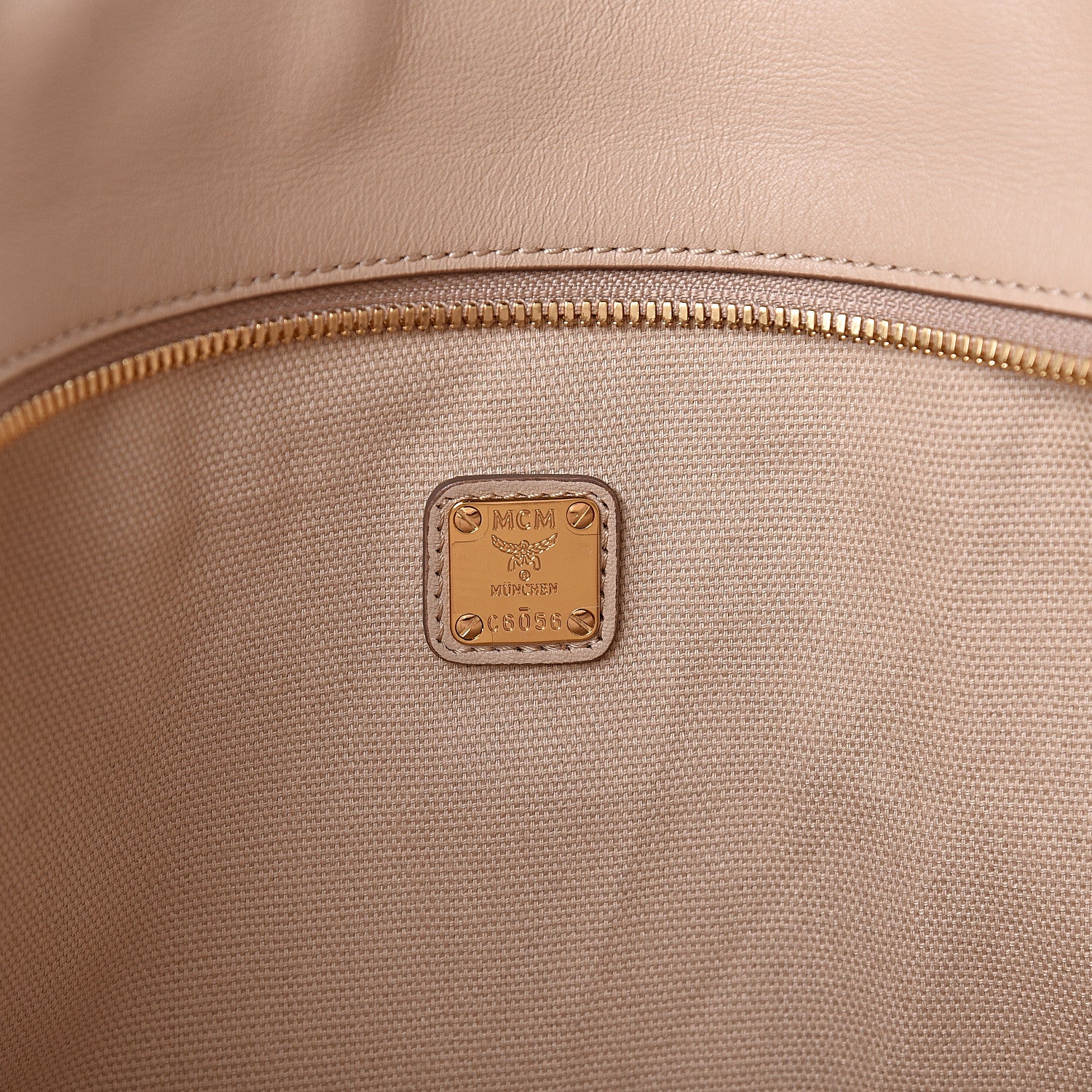 MCM Visetos Medium Rabbit Top Zip Shopper Tote Beige 7 of 11