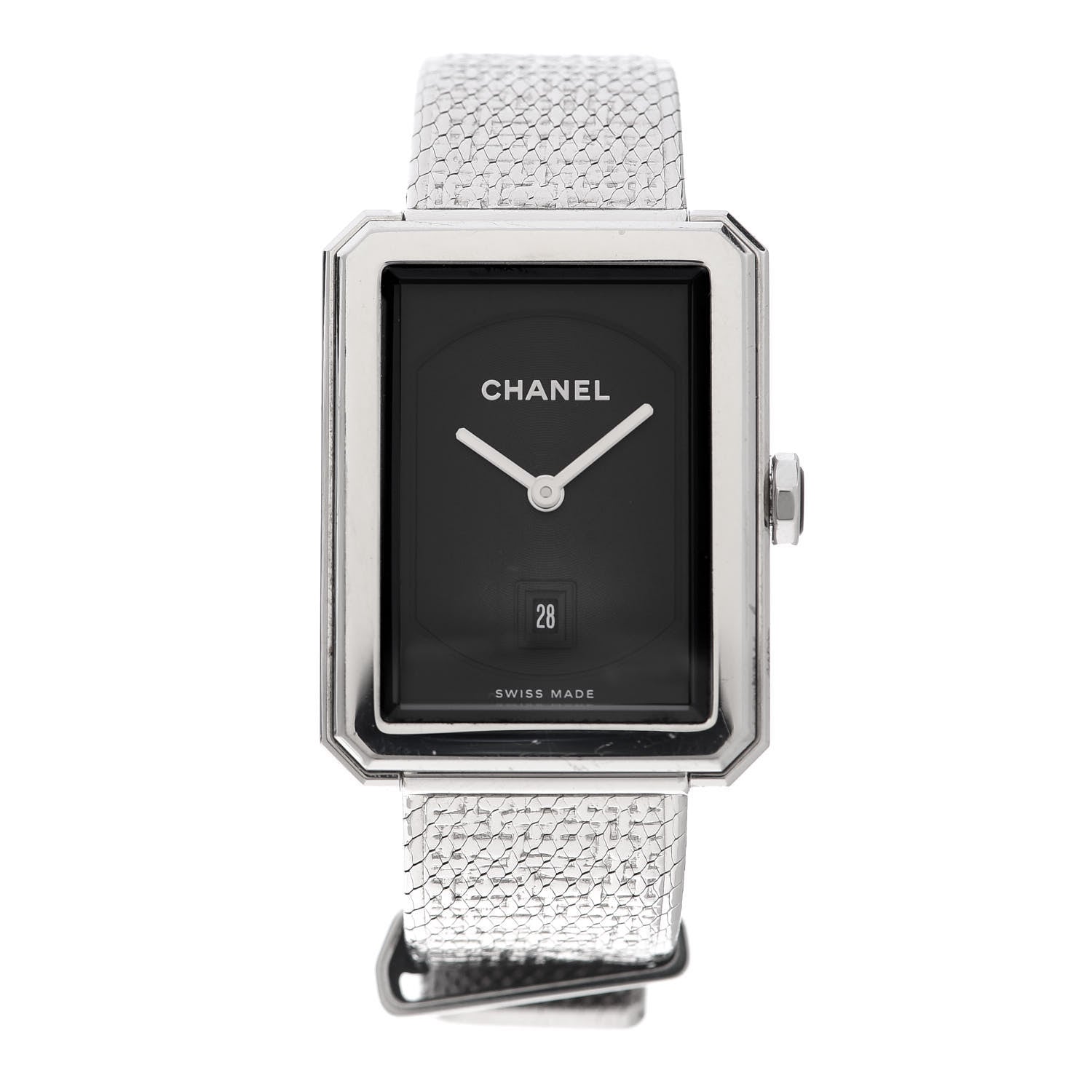 Chanel Stainless Steel 26mm Boy-friend Tweed Quartz Watch Black 1 of 5
