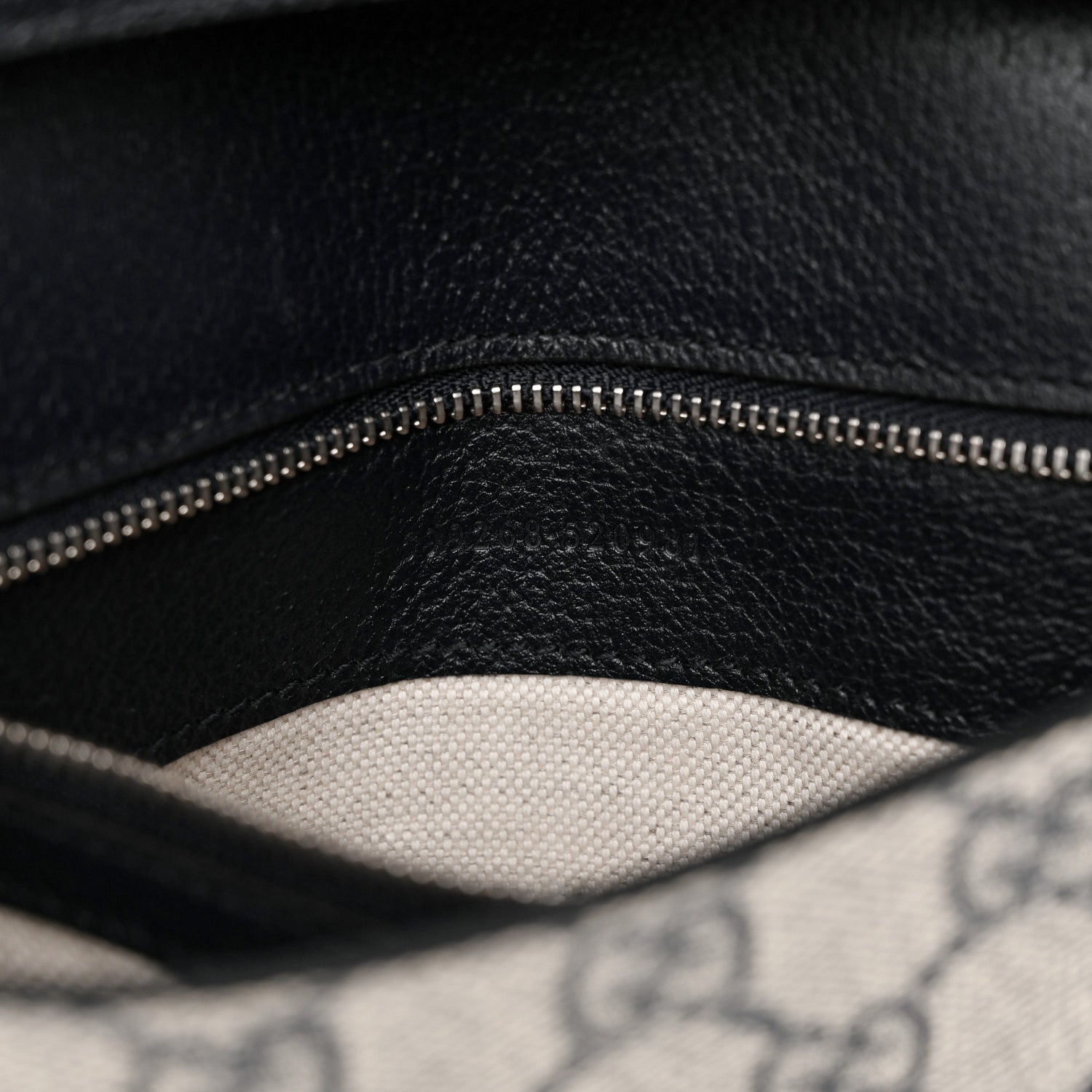 Gucci GG Supreme Monogram Textured Dollar Calfskin Blondie Chain Shoulder Flap Bag Beige Blue 7 of 10