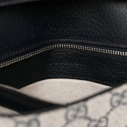 Gucci GG Supreme Monogram Textured Dollar Calfskin Blondie Chain Shoulder Flap Bag Beige Blue 7 of 10