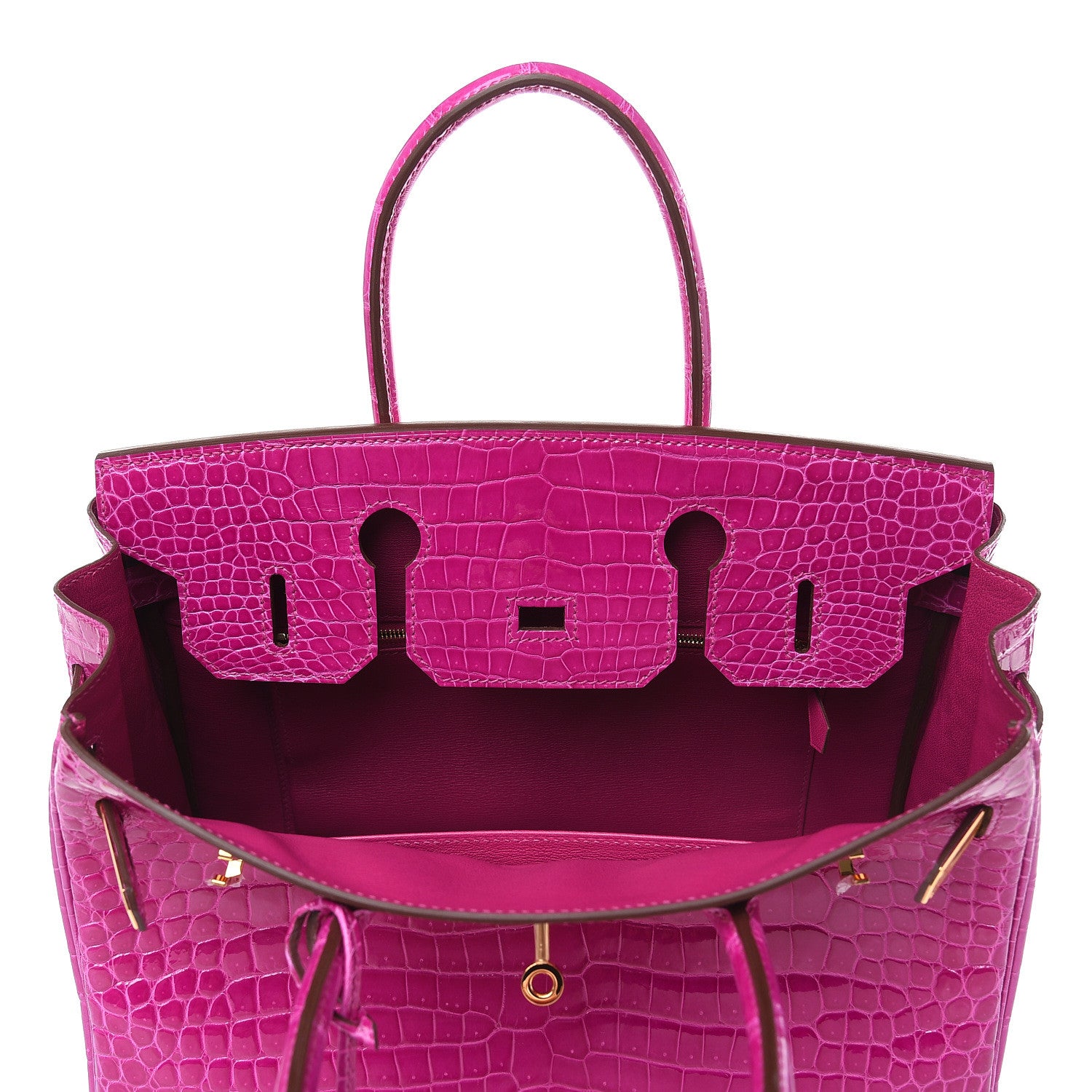 Hermes Shiny Porosus Crocodile Birkin 30 Rose Scheherazade 19 of 30