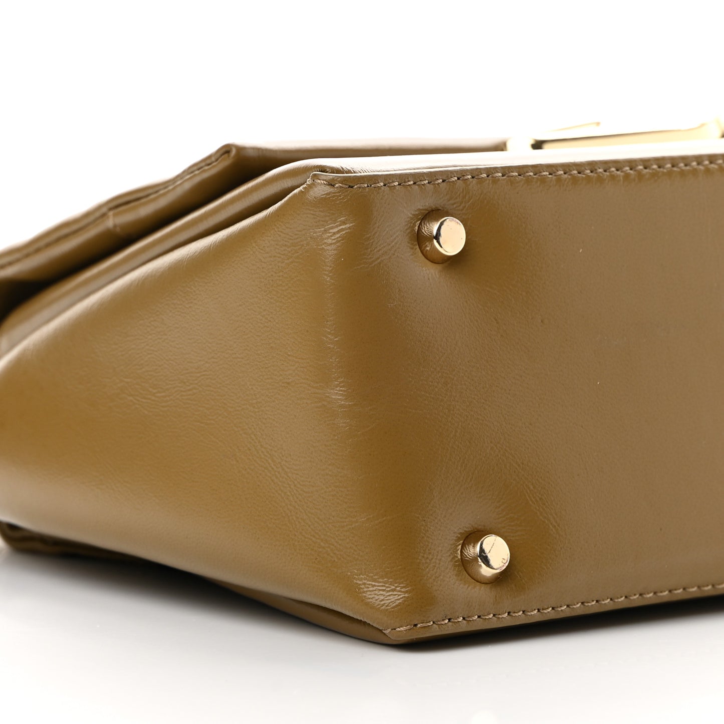 Calfskin Alix Soft Flap Chain Shoulder Bag Toffee