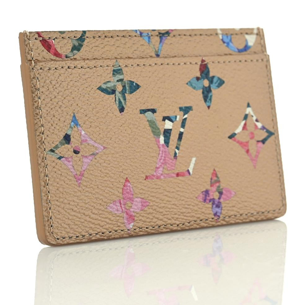 Metallic Monogram LV Garden Card Holder Gold