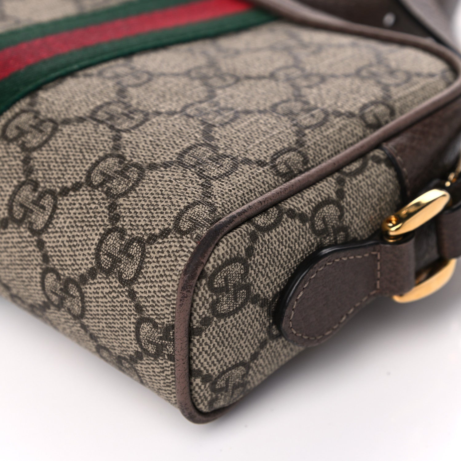 Gucci GG Supreme Monogram Web Mini Ophidia Shoulder Bag Brown 7 of 15