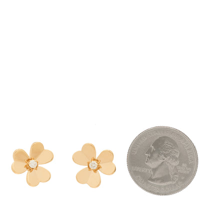Van Cleef & Arpels 18K Rose Gold Diamond Small Frivole Earrings 2 of 5