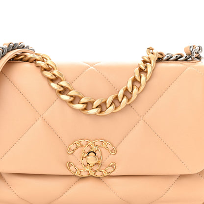 Chanel Goatskin Quilted Medium Chanel 19 Flap Beige 8 of 10