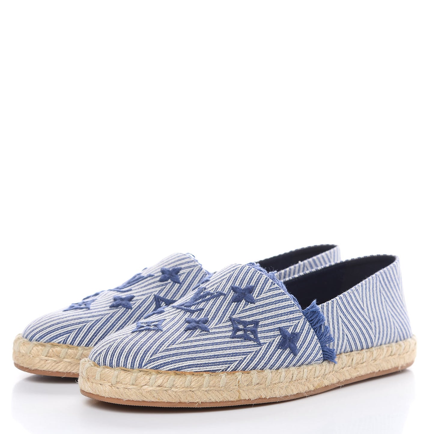 Canvas Monogram Sail Away Espadrille Flats 37 Marine