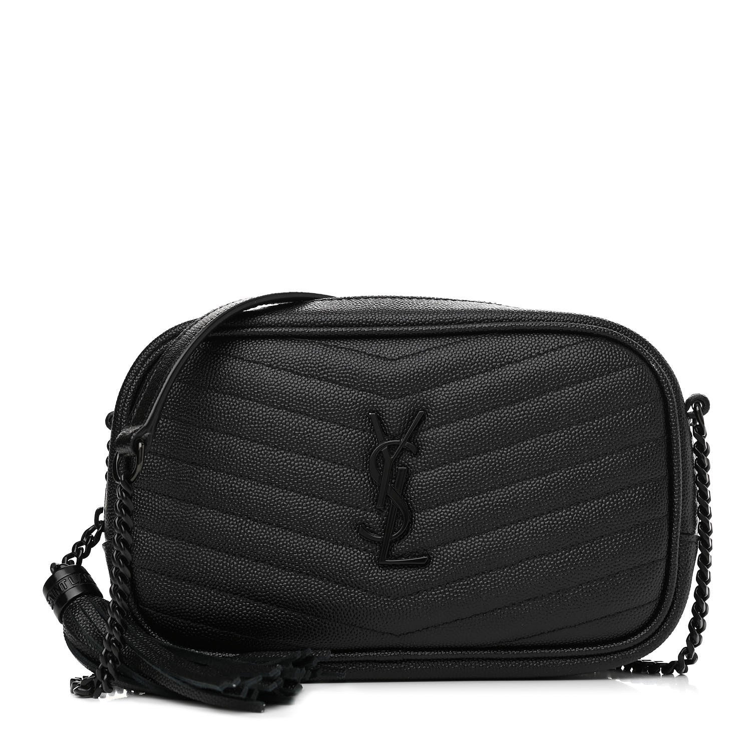 Saint Laurent Grain De Poudre Matelasse Monogram Mini Lou Camera Bag Black 1 of 10