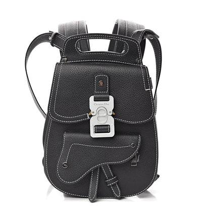 Christian Dior Calfskin Saddle Backpack Black 2 of 12