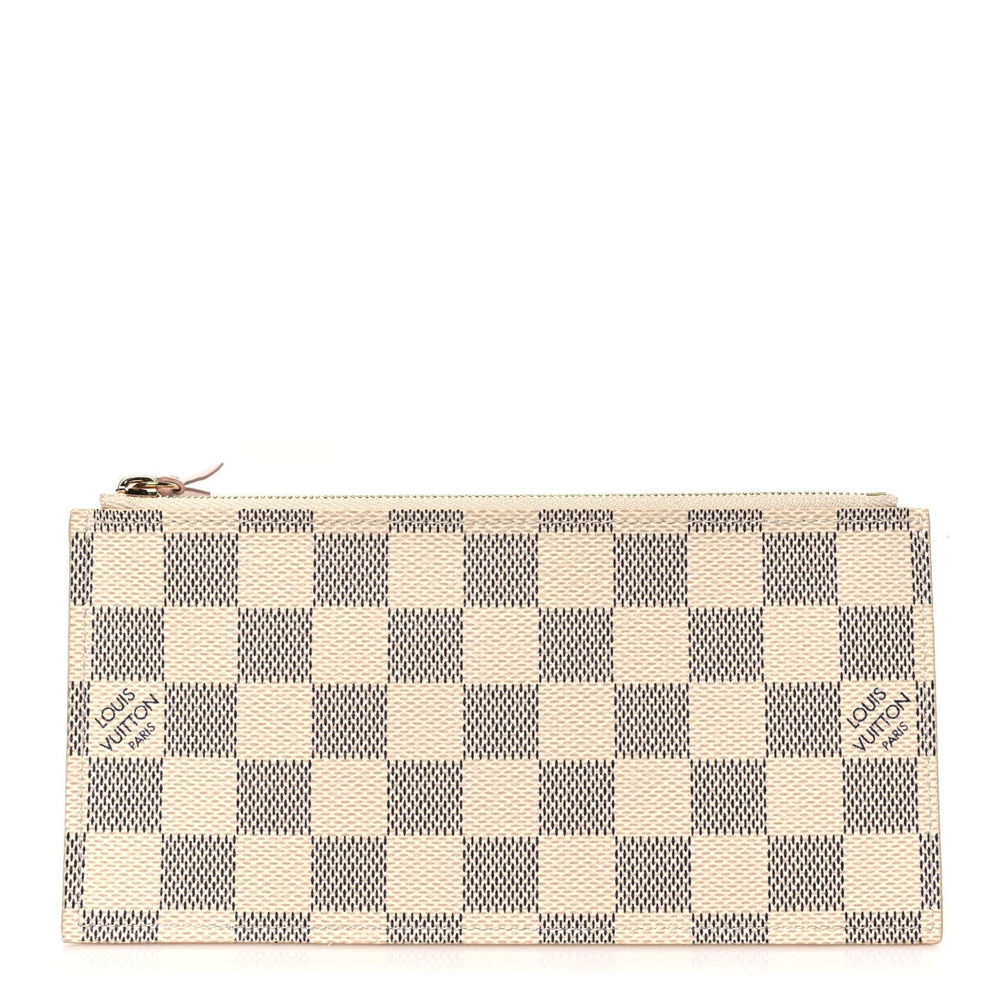 Damier Azur Felicie Chain Wallet Zippered Insert Rose Ballerine