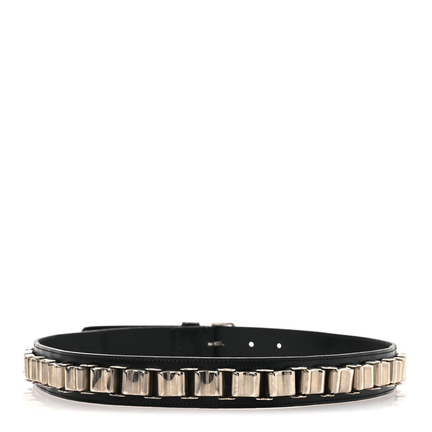 Calfskin Chain Rider Belt S Black