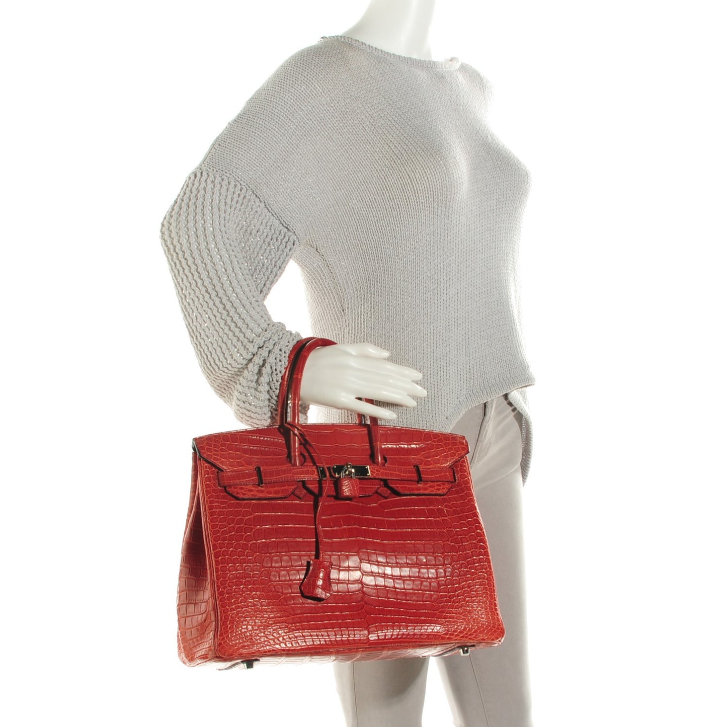Matte Porosus Crocodile Birkin 35 Bougainvillea