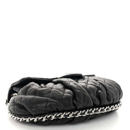 Chanel Washed Lambskin Quilted Medium Chain Around Messenger Black 4 of 11