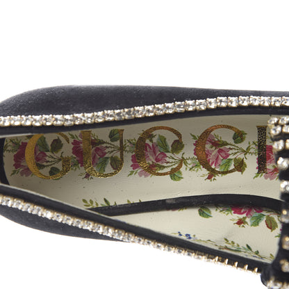 Gucci Kid Scamosciato Crystal GG Marmont Fringe 50mm Loafer Pumps 35.5 Black 8 of 10