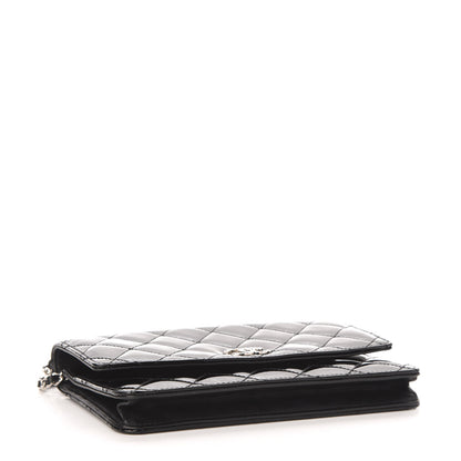 Chanel Patent Quilted Brilliant Wallet On Chain WOC Black 4 of 12