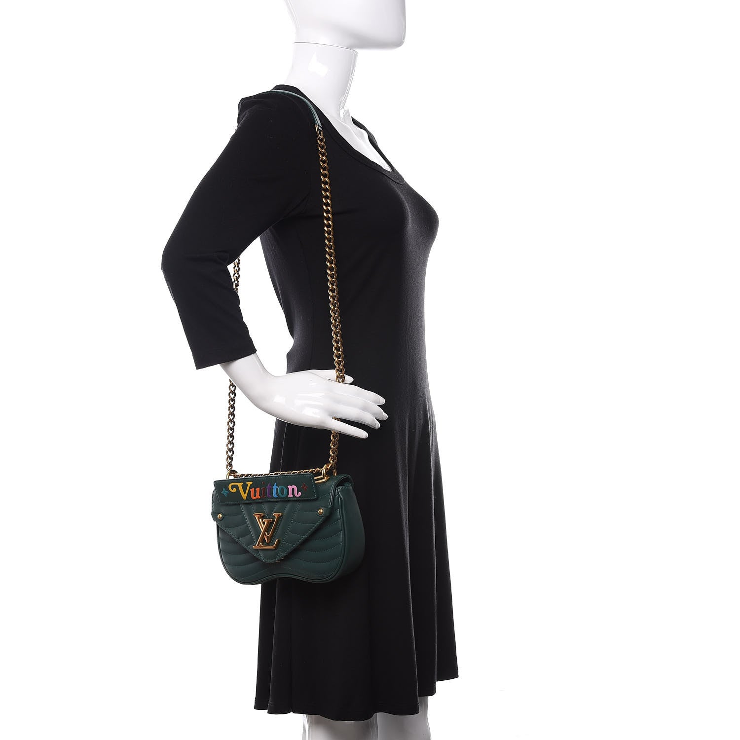 Louis Vuitton Calfskin New Wave Chain PM Emerald 2 of 10
