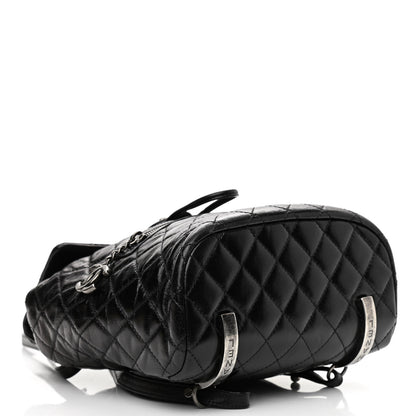 Chanel Glazed Calfskin Quilted Small Salzburg Mountain Backpack Black 4 of 9