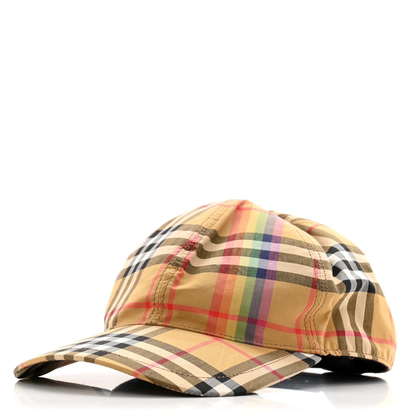Technical Cotton Vintage Rainbow Check Giant Baseball Cap M/L Antique Yellow