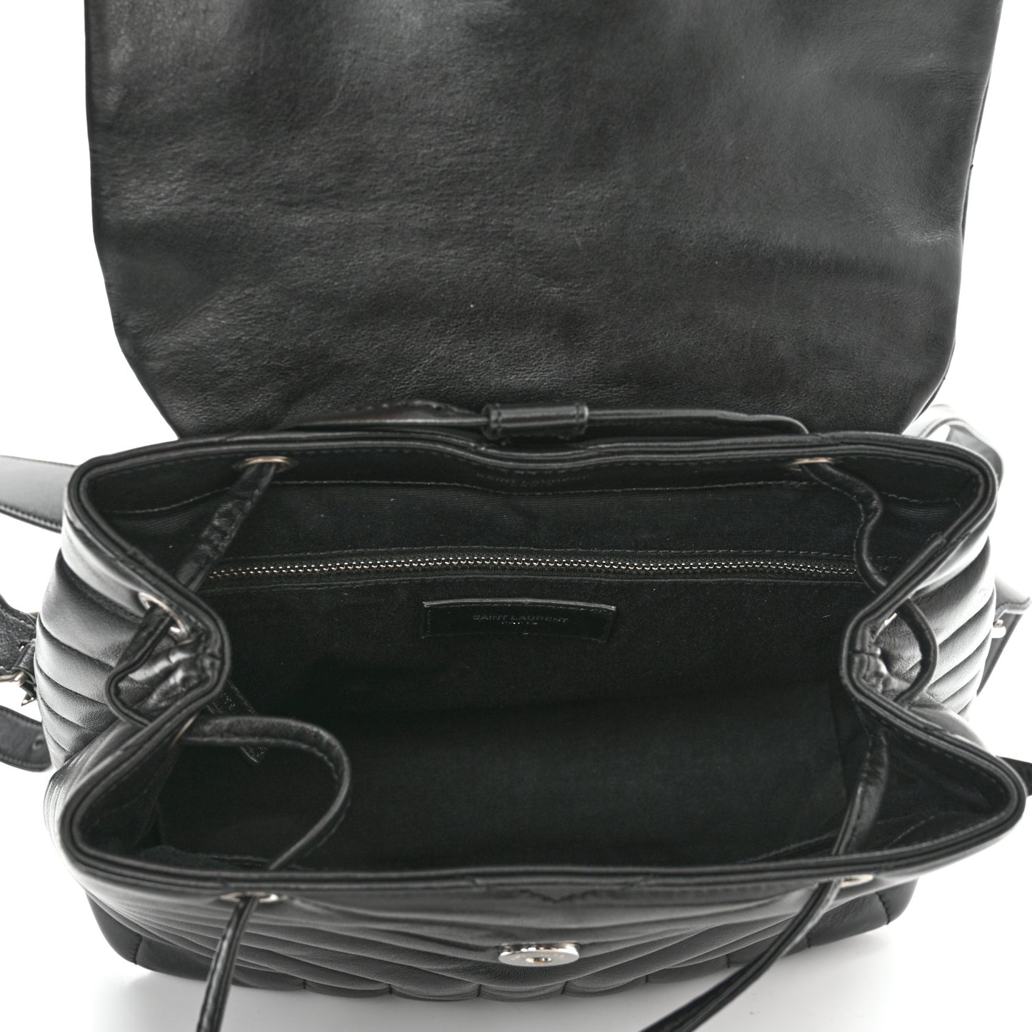 Calfskin Y Quilted Monogram Small Loulou Backpack Black