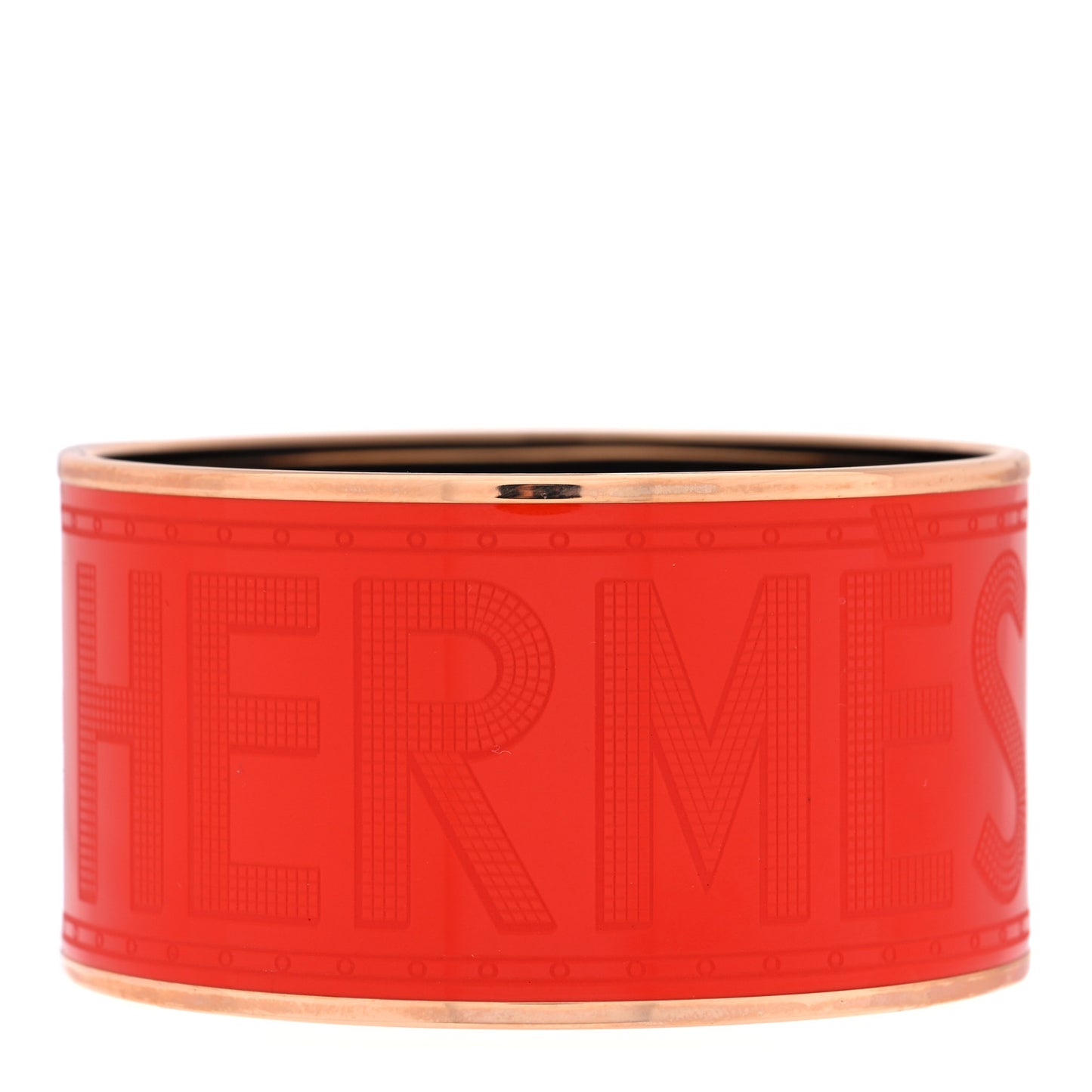 Enamel Printed Sellier Extra Wide Bracelet 65 Rouge Vermillon