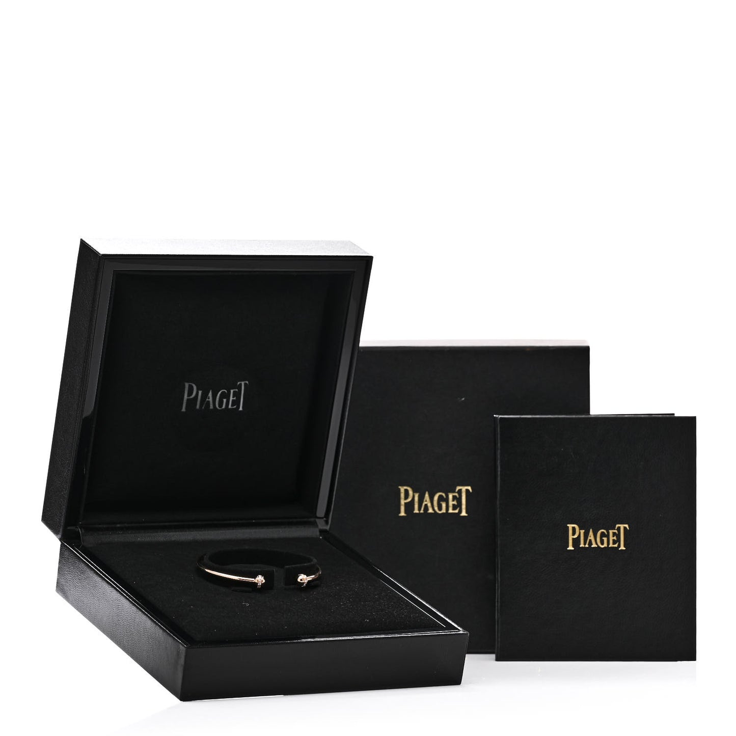 18K Rose Gold Diamond Thin Possession Open Bangle Bracelet