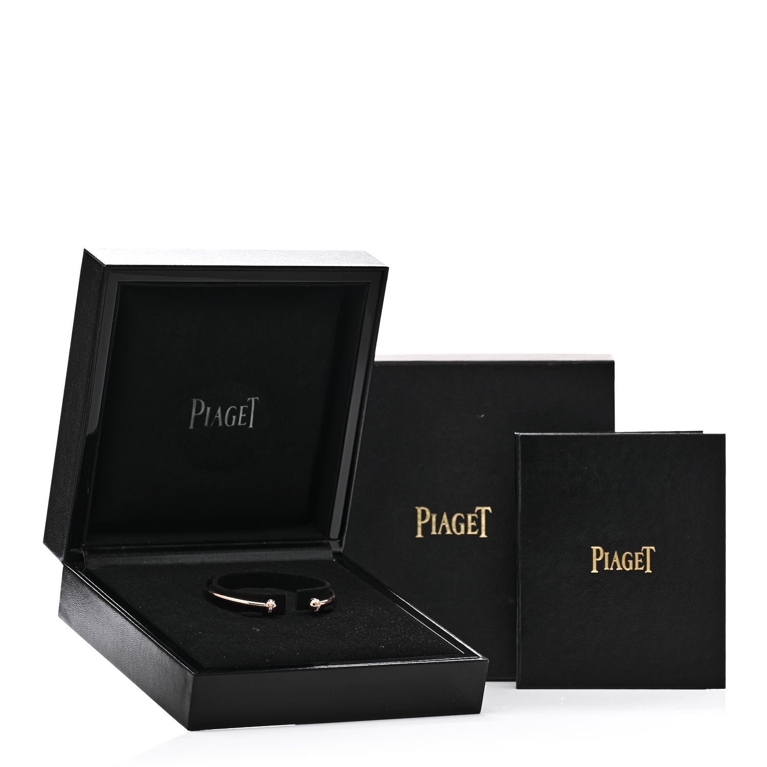 Piaget 18K Rose Gold Diamond Thin Possession Open Bangle Bracelet 4 of 4