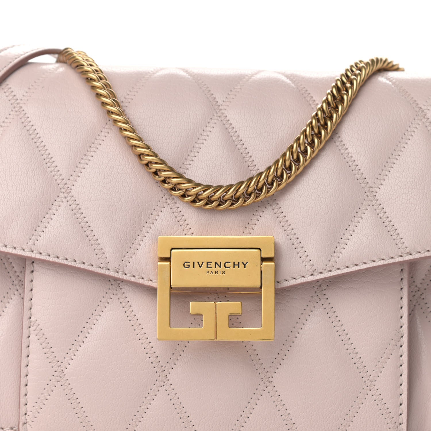Givenchy Goatskin Quilted Small GV3 Shoulder Bag Pale Pink 8 of 12