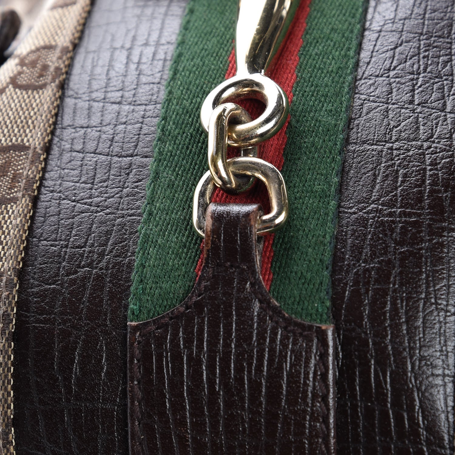Gucci Monogram Medium Hasler Tote Dark Brown 10 of 24