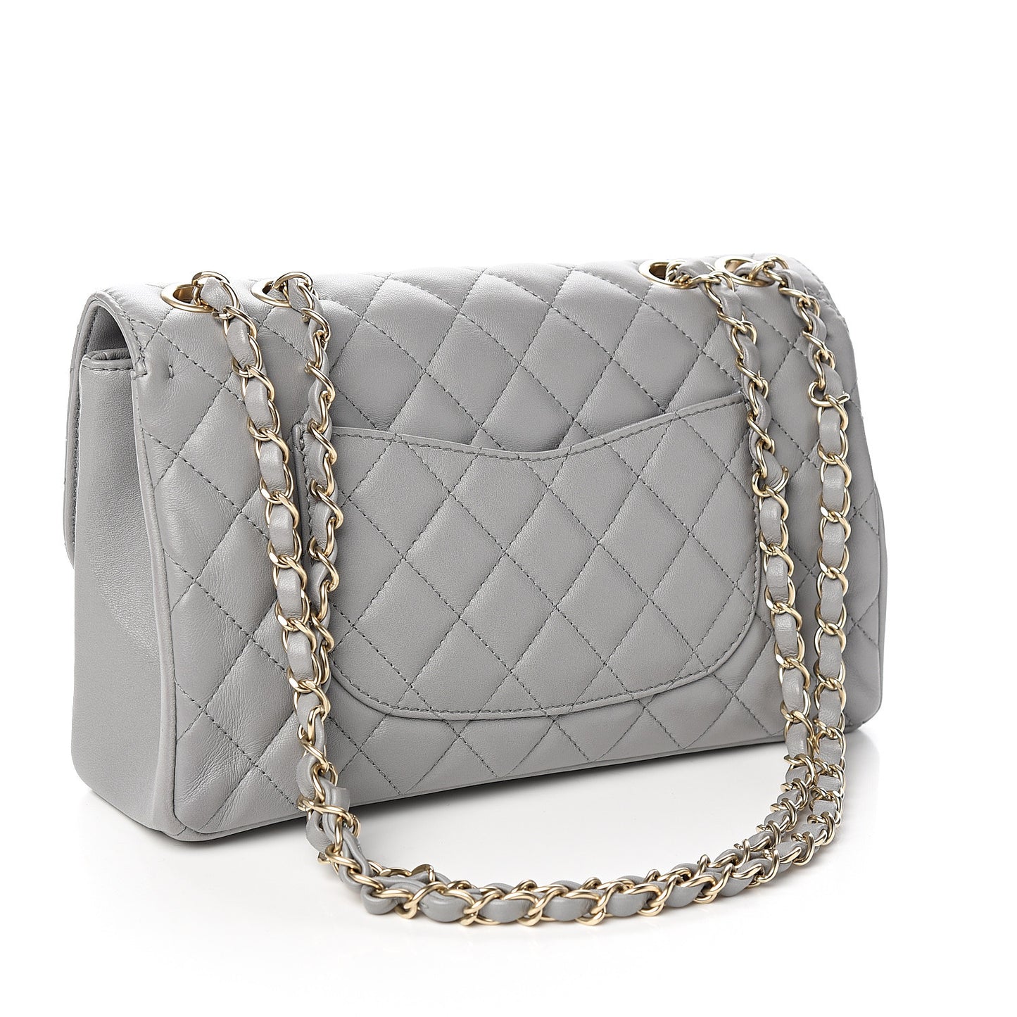 Lambskin Quilted Medium Mademoiselle Chic Flap Gris