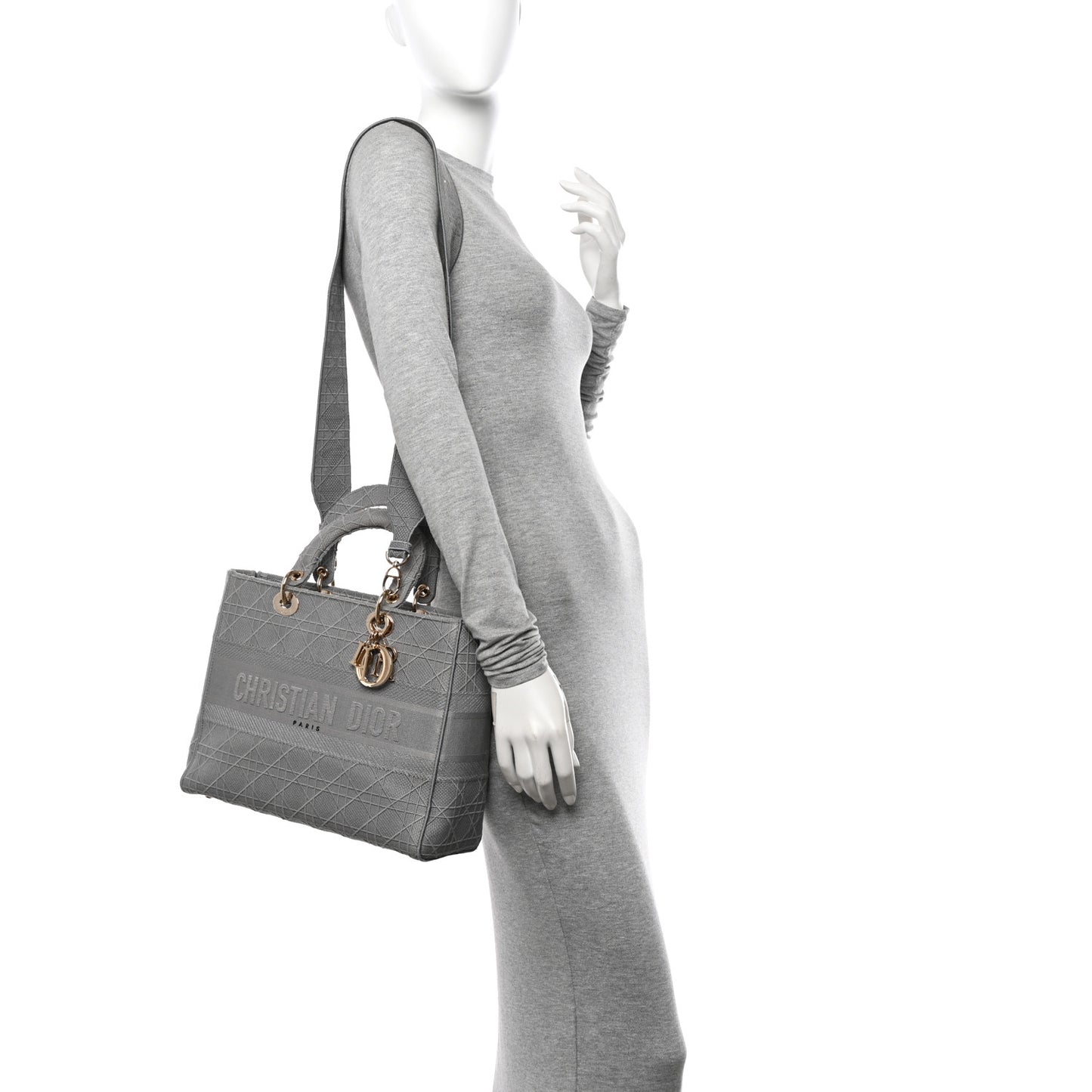 Canvas Embroidered Cannage Lady D-Lite Gray