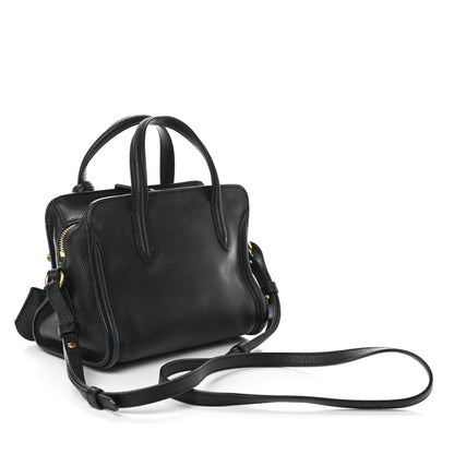 Alexander McQueen Pebbled Calfskin Mini Skull Padlock Zip Around Tote Black 3 of 9