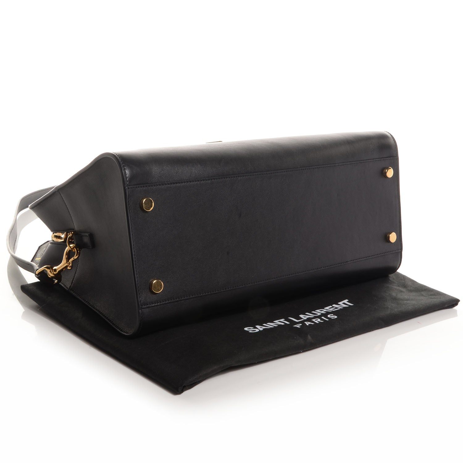 Saint Laurent Smooth Calfskin Medium Monogram Cabas Black 4 of 10