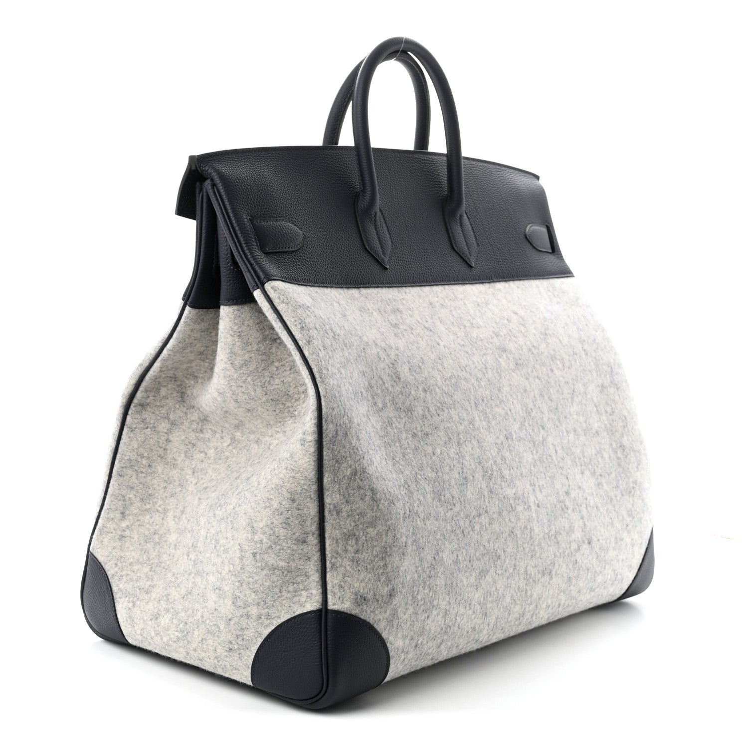 Hermes Togo Todoo Feutre HAC Birkin 50 Gris Clair Bleu Nuit 2 of 9