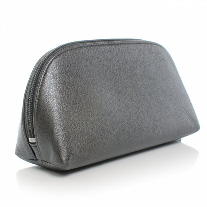 Chanel Calfskin Camellia Cosmetic Case Dark Silver 3 of 8