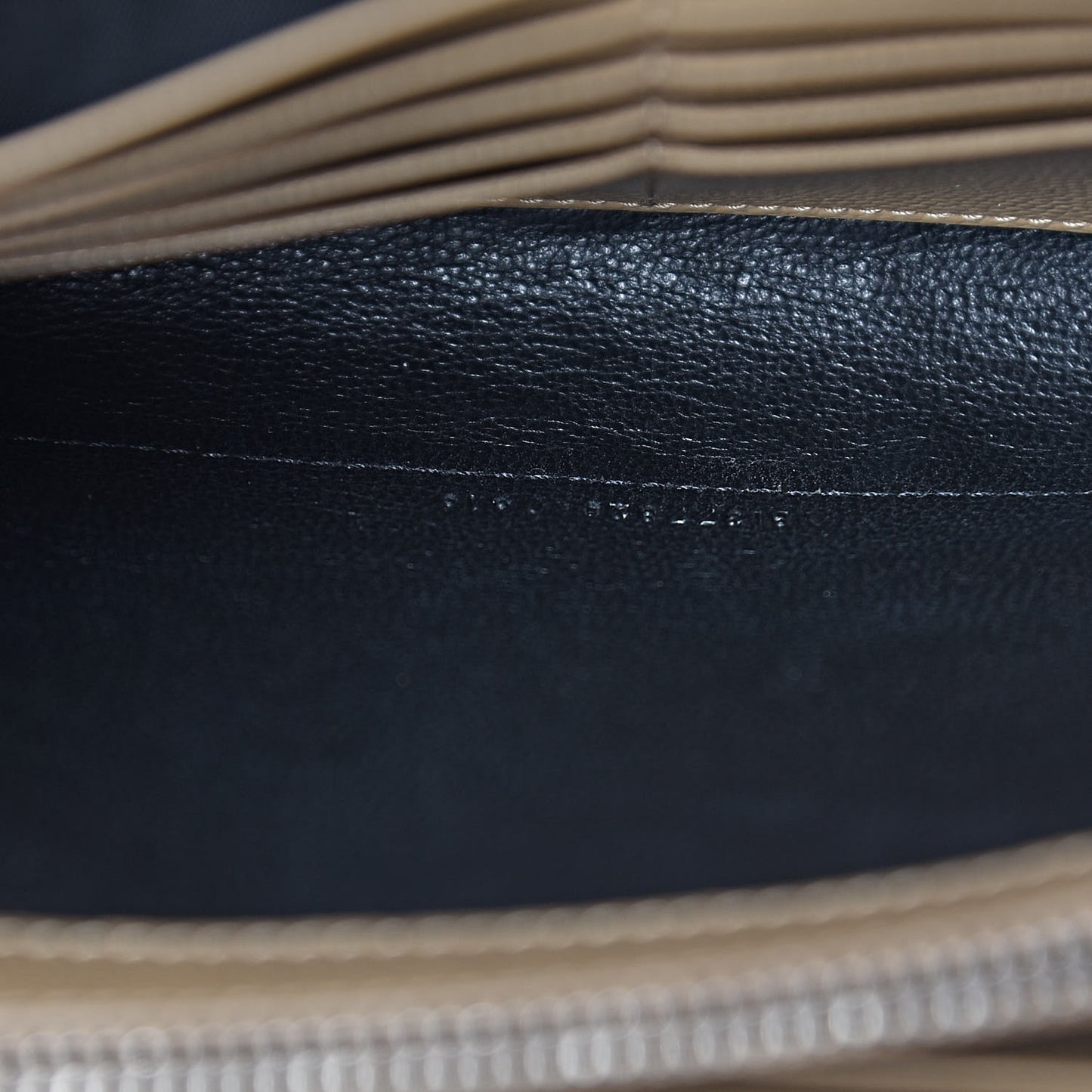 Grain De Poudre Matelasse Chevron Monogram Chain Wallet Deep Beige