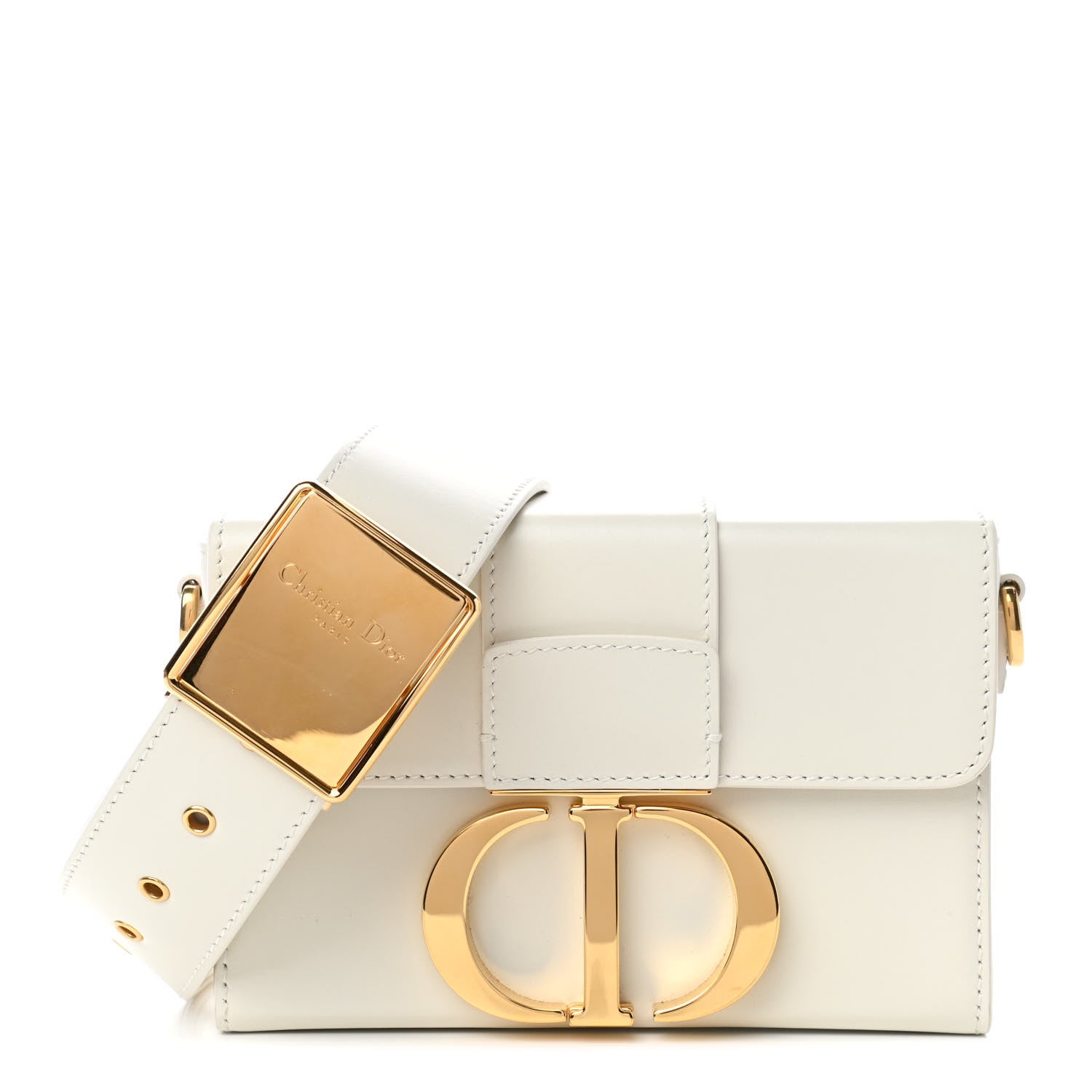 Christian Dior Smooth Calfskin 30 Montaigne Box Bag White 1 of 4