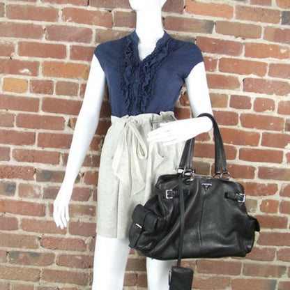 Prada Large Leather Tote Black 2 of 12