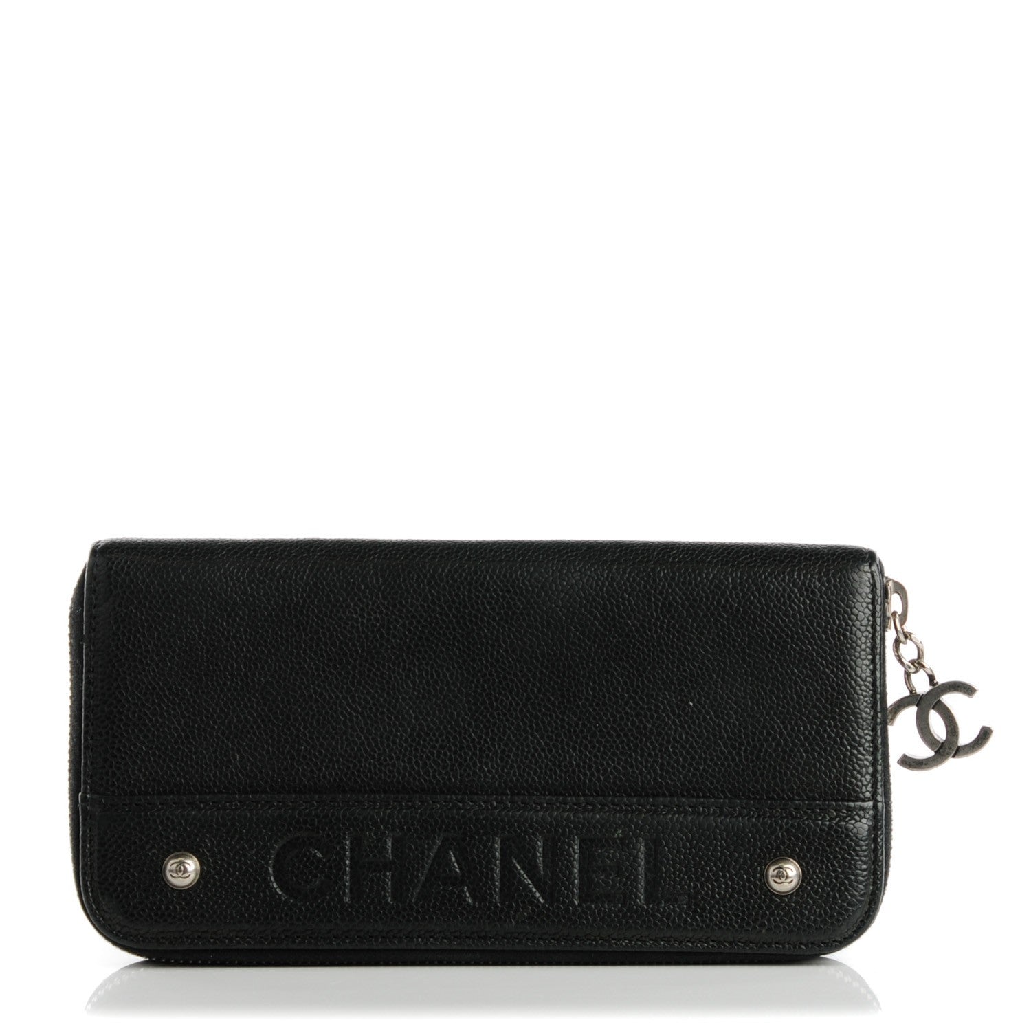 Chanel Caviar Outdoor Ligne Zip Around Wallet Black 1 of 10