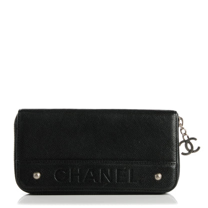 Chanel Caviar Outdoor Ligne Zip Around Wallet Black 1 of 10