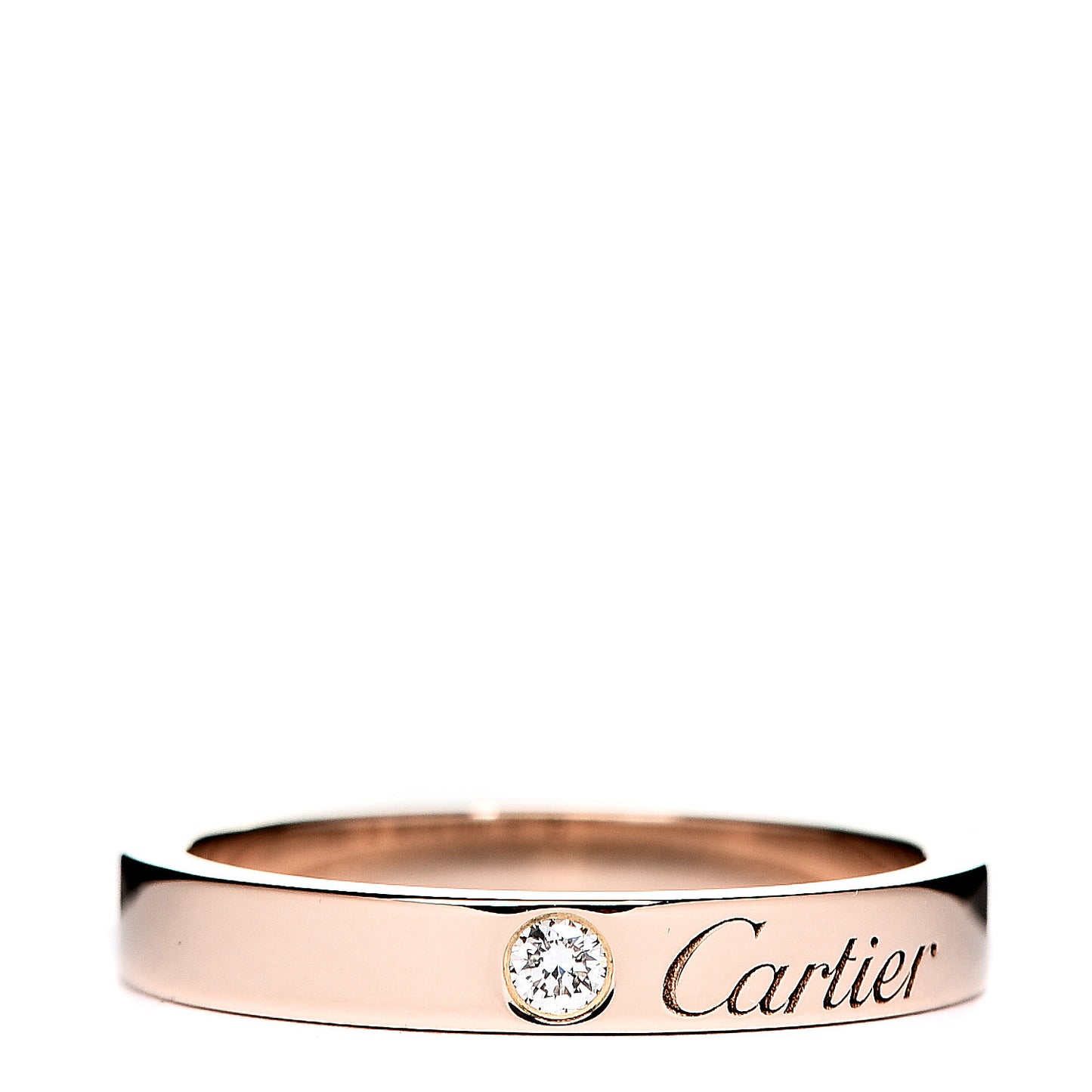 18K Pink Gold Diamond 3mm C De Wedding Band Ring 52 6