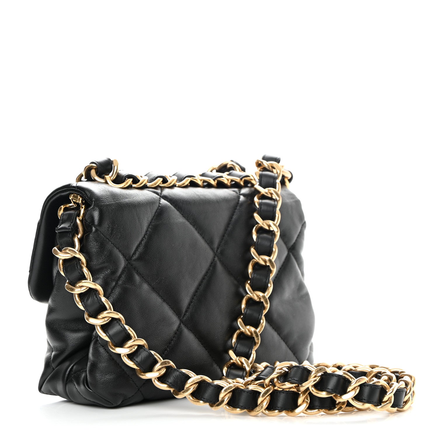 Chanel Lambskin Quilted Small Chain Top Handle Flap Black 3 of 11