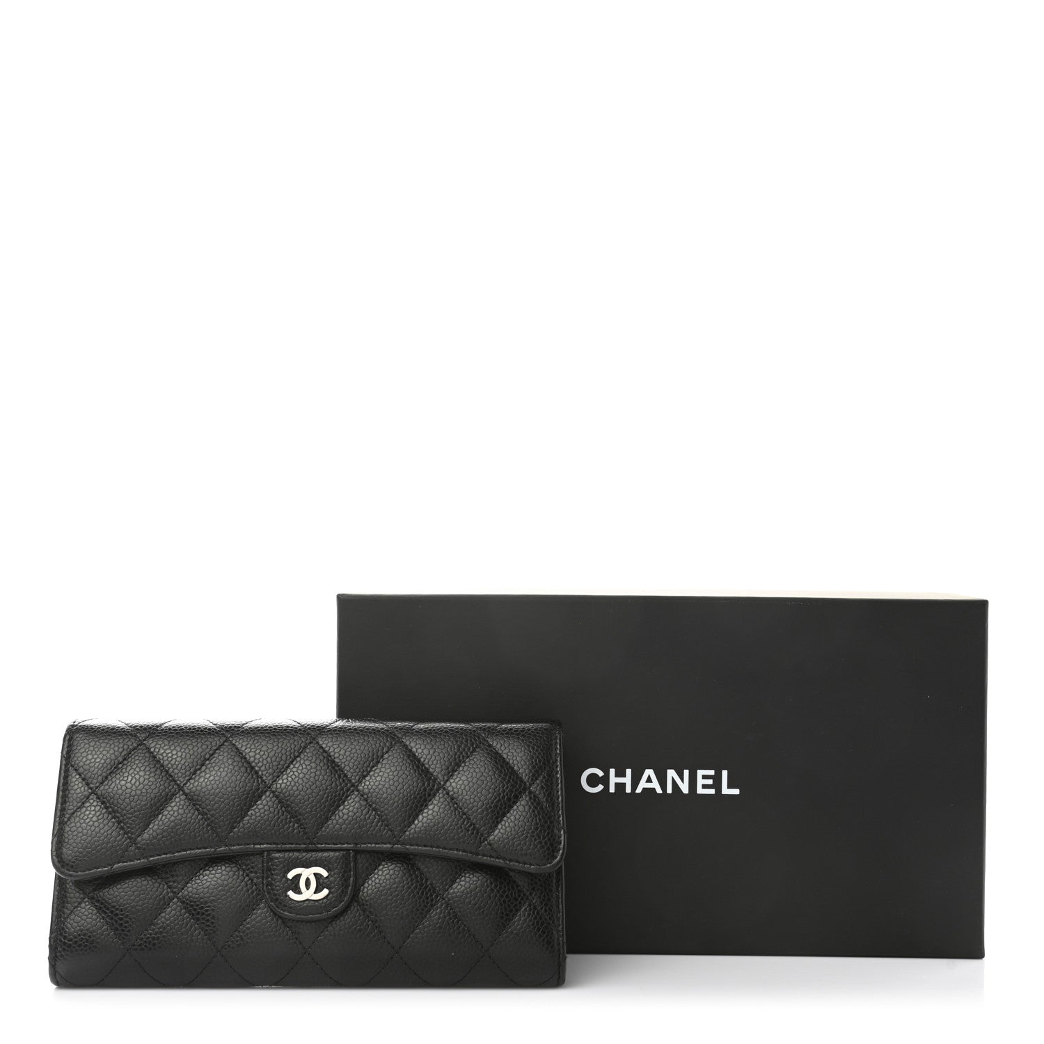 Chanel Caviar Quilted Large Gusset Flap Wallet Black 9 of 9