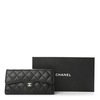 Chanel Caviar Quilted Large Gusset Flap Wallet Black 9 of 9