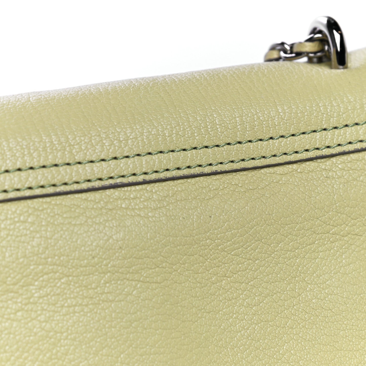 Glossy Goatskin Small Lily Flap Pistachio