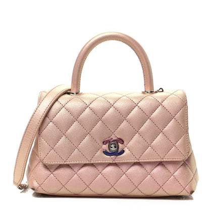 Chanel Iridescent Caviar Quilted Mini Coco Handle Flap Pink 1 of 10